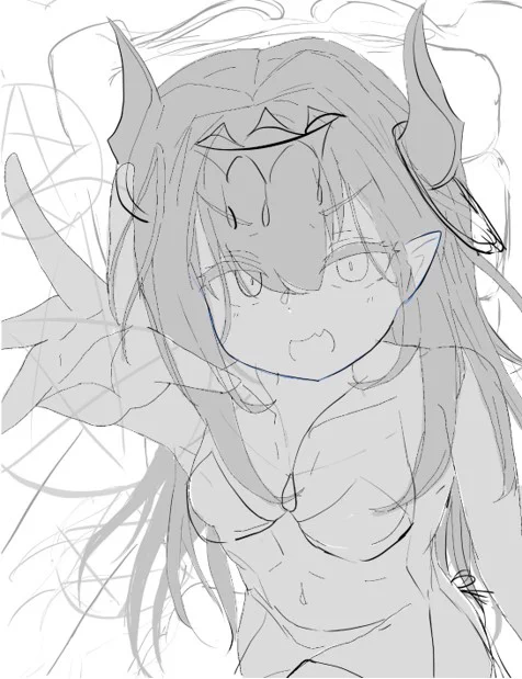 #wip
スライム娘描き終え候。次魔族娘なり 