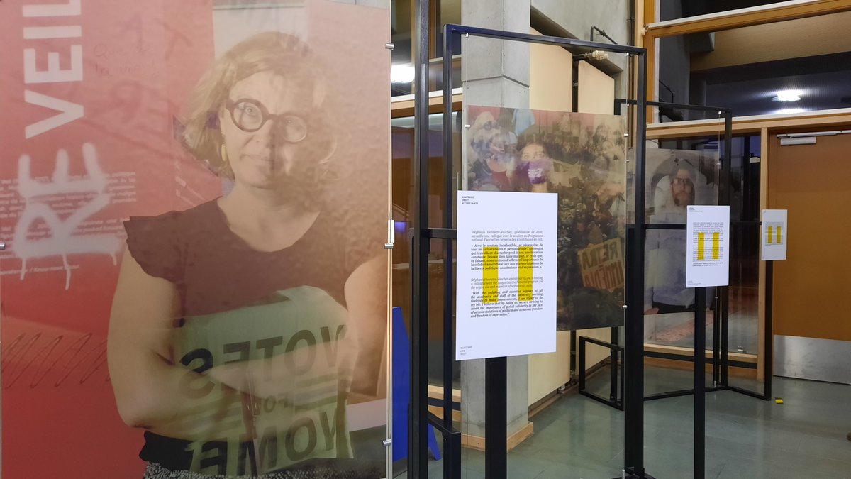 viadrina's tweet photo. Gesichter, die mehr sind als nur Momentaufnahmen: Was heißt es, wenn die akademische Freiheit verloren geht? Im #Viadrina-Gräfin-Dönhoff-Gebäude ist bis Ende Dezember die Ausstellung „Standing for Freedom“ über Forschende im Exil zu sehen.👇#AcademicFreedom #EXILE @UParisNanterre https://t.co/Pa7JRvjIjv