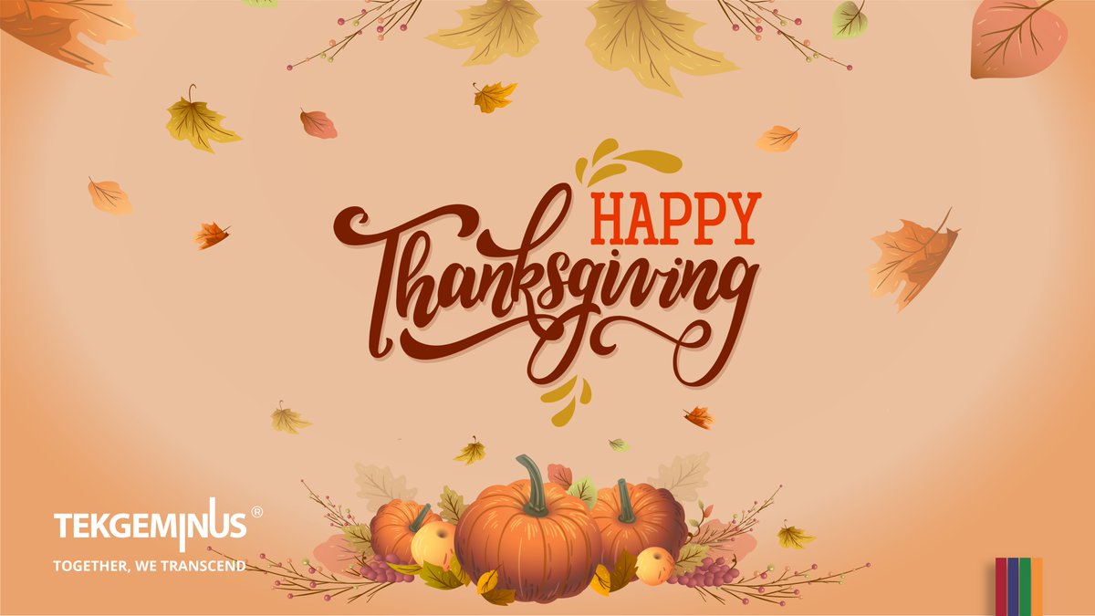 #Tekgeminus team wishes a #HappyThanksgiving2021  to all our friends and colleagues celebrating! We hope you all enjoy the celebrations! 

.

#Thanksgiving2021 #Thanksgiving #utility #Utilities  #Celebrations #FestiveSeason #USA #HappyThanksgiving