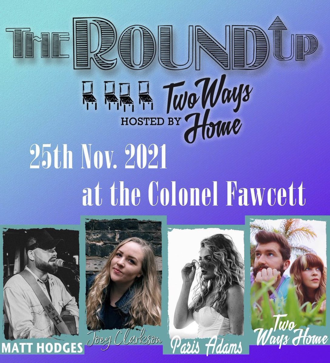 The Round Up (@theroundupldn) on Twitter photo bit.ly/RoundUp25thNov join us for todays brilliant line up 🤩 <a href="/JoeyClarkson/">Joey Clarkson | Songwriter | 1/2 of Half A Chance</a> <a href="/ParisAdamsMusic/">Paris</a> <a href="/mattghodges/">Matt Hodges Music</a> & <a href="/TwoWaysHome/">Two Ways Home</a> bit.ly/RoundUp25thNov join us for todays brilliant line up 🤩 <a href="/JoeyClarkson/">Joey Clarkson | Songwriter | 1/2 of Half A Chance</a> <a href="/ParisAdamsMusic/">Paris</a> <a href="/mattghodges/">Matt Hodges Music</a> & <a href="/TwoWaysHome/">Two Ways Home</a>