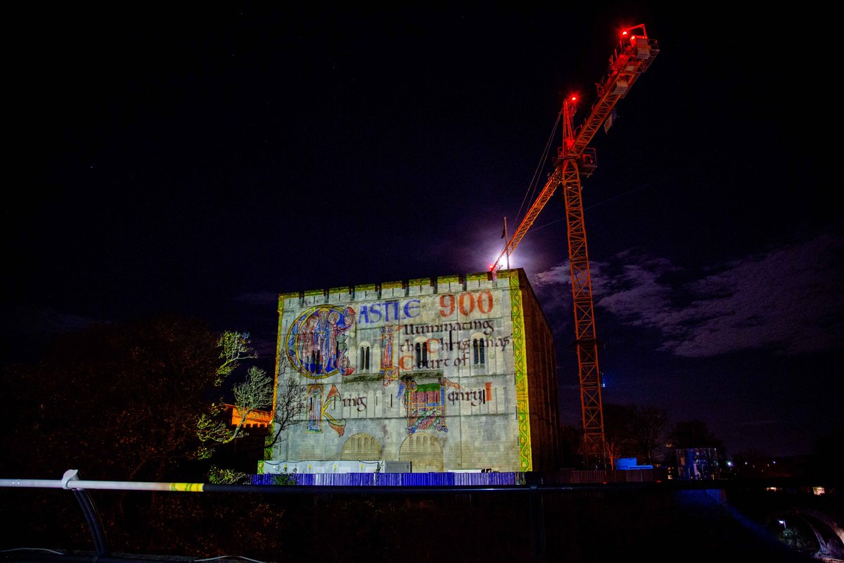 visitnorfolk's tweet photo. Lovely #Castle900 illuminated projections on @NorwichCastle until Jan 5, celebrating Royal Palace ReBorn. https://t.co/bcFCCSELNW