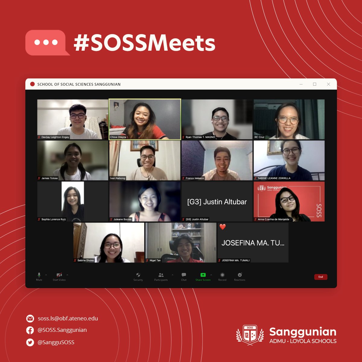 SangguSOSS's tweet photo. Last week, #SOSSMeets with the School of Science and Engineering Sanggunian, including their School Representative, Rika Cruz, their Course Representatives, and other members of SOSE Sanggu https://t.co/B3N931IgF2
