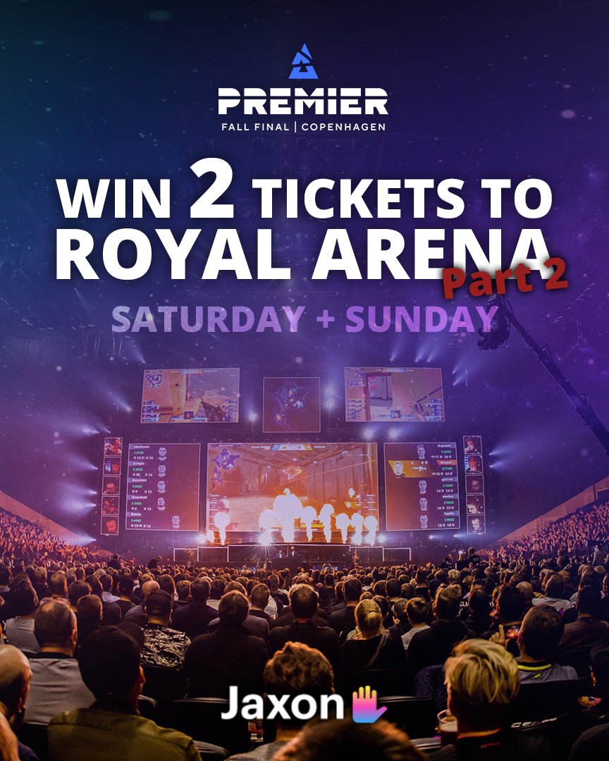 JaxonMVP's tweet photo. More #BLASTPremier tickets? Hell yeah!

Here's a second chance to win 2x tickets for both Saturday and Sunday in Royal Arena. All you have to do is:

💜 Like
🔄 Retweet

The winner will be drawn tonight! 🌙

#ForJaxon https://t.co/k4BkIe72Bz