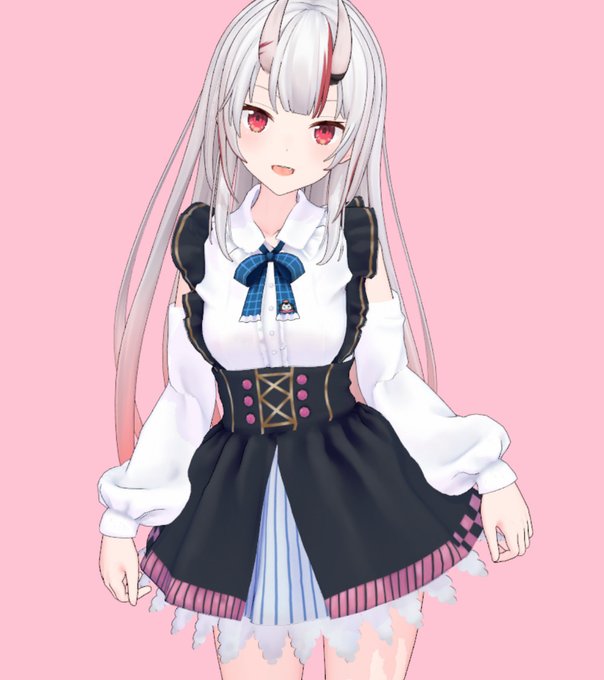 ・スカート ボーン配置、ウェイト塗り、物理設定
・リボンの絵を追加
物理入れましたがそこまで下がっていないので
横が相変わらずの防御力ですね😇
表情モーフ作っていない分とデータ整理をしておこうと思います～🤗 