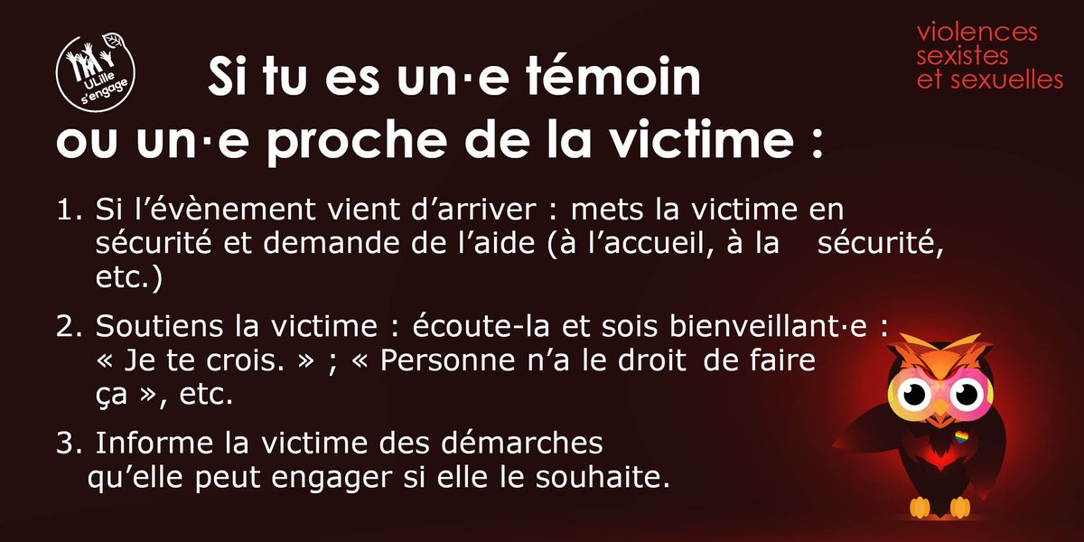 univ_lille's tweet photo. En ce #25novembre, journée internationale de lutte contre les violences faites aux femmes, #ULille rappelle que faire si vous êtes victime ou témoin d'une #ViolencesSexistesEtSexuelles.
Retrouvez notre guide contre les VSS 👇
https://t.co/lVBvveXzUz

#NeRienLaissezPasser https://t.co/RqMok6otsC