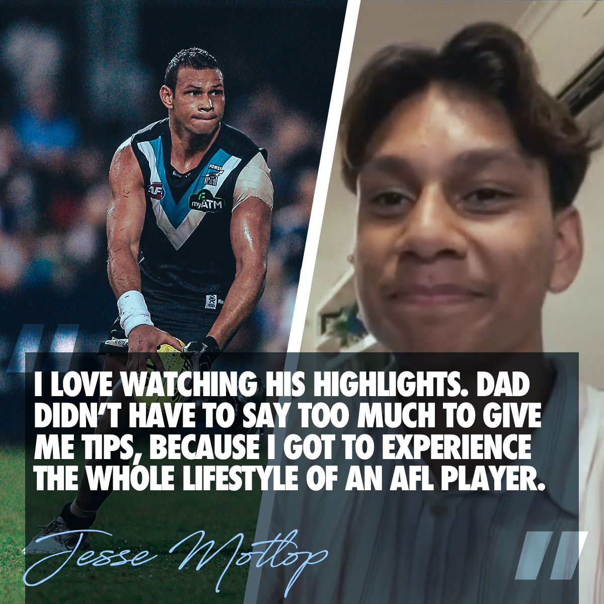CarltonFC's tweet photo. Wholesome stuff. 

Jesse Motlop on the influence of his dad, Daniel. https://t.co/EXBovVb8ej