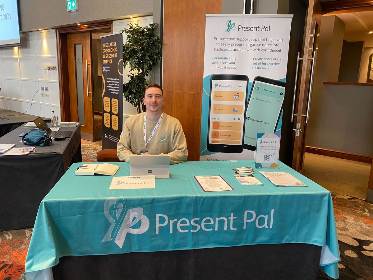 PresentPal_'s tweet photo. Joe is all set up and ready to meet you today at @iDiversityNews event in Belfast! Will you be stopping by? π€©π₯³
#AT #AssistiveTech #Diversity #DSA #NeedsAssessors #DisabledStudentsAllowance #Accessibility https://t.co/AX2bXUhjbk