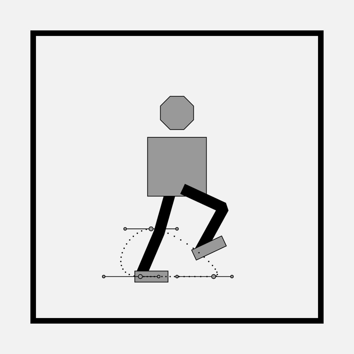 overmothered's tweet photo. Some fun little extras I included:

Press Spacebar to play/pause the animation.
Press 1 to save a still
Press 2 to save out a looping video
Press 0 to show the bezier points driving the walk cycle. https://t.co/pjlBeAVn2A