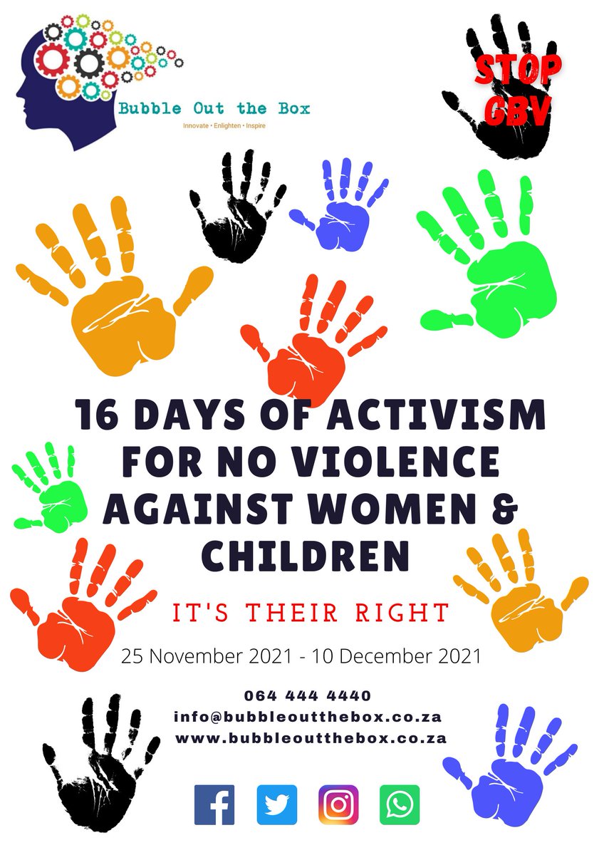 bubbleoutthebox's tweet photo. 16 Days of Activism: End Gender Based Violence

#16DaysofActivism2021 https://t.co/Yb46PKkjLR