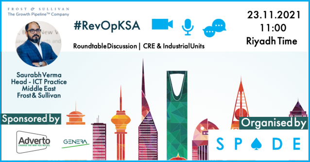 gopal_adari's tweet photo. Hear @Frost_MEASA's Saurabh Verma as he discusses outlook, challenges &amp; options in #CRE &amp; Industrial Units in a power-packed panel at @SpadeEvents' #RevOpKSA. @Frost_Sullivan #builtenvironment #commercialrealestate. Register now! https://t.co/8E95dx0ALe https://t.co/SoIjrXpuOX