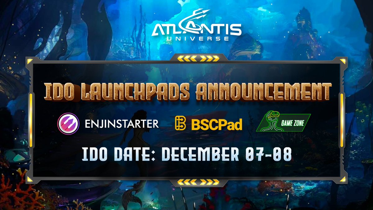 🎉 IDO LAUNCHPADS ANNOUNCEMENT 🎉

We are glad to announce that Atlantis Metaverse will be officially launched on <a href="/enjinstarter/">ENJINSTARTER</a> and <a href="/BSCPad/">BSCPad</a> ! 

Follow us for more info: t.me/atlantisANN/43

#Metaverse #Gamefi #PlaytoEarn #DeFi #NFT