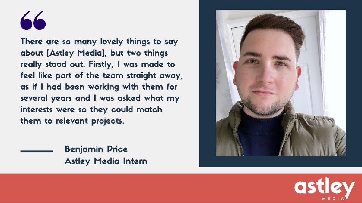 program_agency's tweet photo. Keen to find out more about the world of #PR &amp; #Marketing, Benjamin joined @AstleyMedia on our #RemoteInternship programme for 3 months during the Summer of 2021. Read about his experience at: https://t.co/ogcPoHrQeV #remoteintern #internship #exeterjobs #intern https://t.co/Z6ReSX3twv