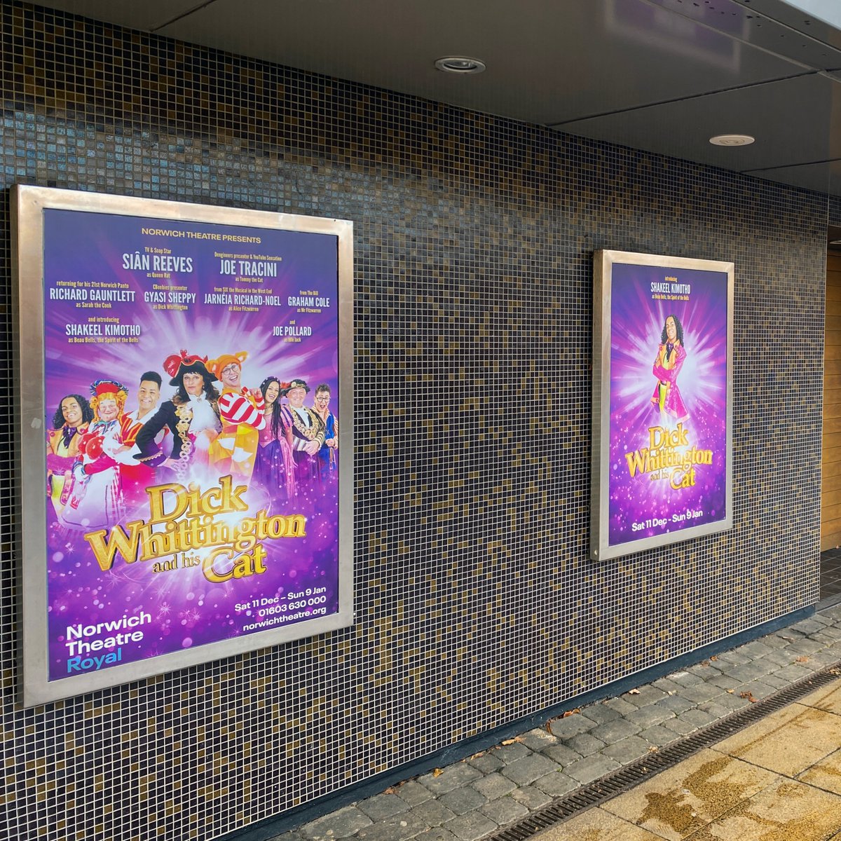 NorwichTheatre's tweet photo. 🤩 Look out! 🤩 Our new Panto posters are up - standing tall and proud at Norwich Theatre Royal 😄 And this can only mean one thing, we're just another step closer to the most wonderful time of the year! 🎄
https://t.co/gyUbz4yAb7

Our thanks to @SolarSigns_Ltd 
#Norwich #Theatre https://t.co/EVG688fisL