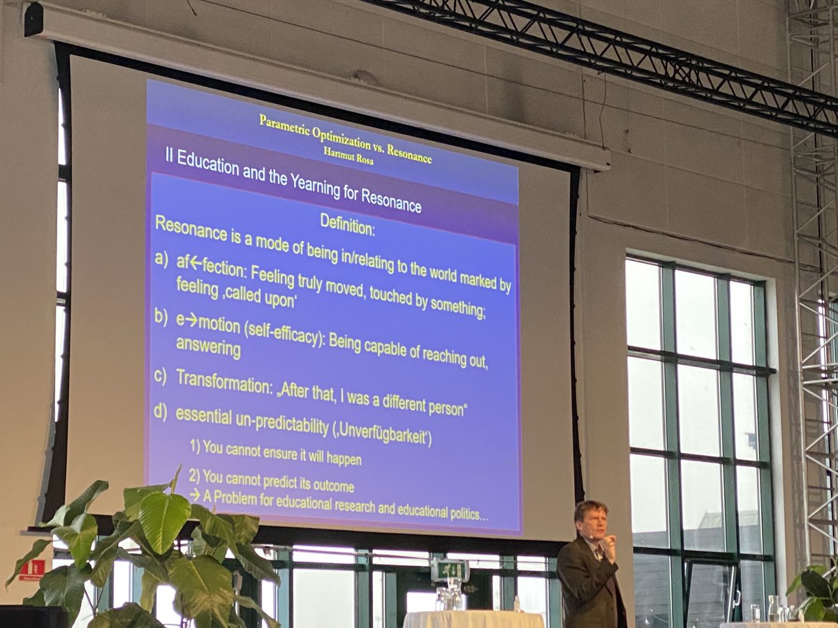 ArntLouw's tweet photo. Hartmut Rosa: the purpurse of Education: transformation: “after that I was a different person”. Det er jo svært at måle! Det handler jo om et selvforhold til verden. #cefudk #uddpol https://t.co/1IwAgkkTqE