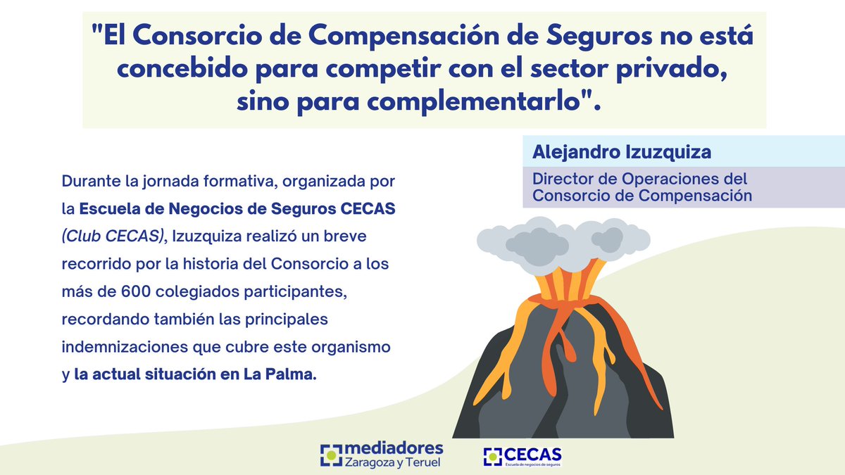MediadoresZgz's tweet photo. 🗣 “@consorseguros no está concebido para competir con el sector privado, sino para complementarlo”, ha remarcado Alejandro Izuzquiza, director de operaciones del organismo, durante una jornada formativa de @ESCUELASEGUROS 
🔗 Lee la noticia entera aquí 👉 https://t.co/WaKulHtHtl https://t.co/uLgqMxAdKb