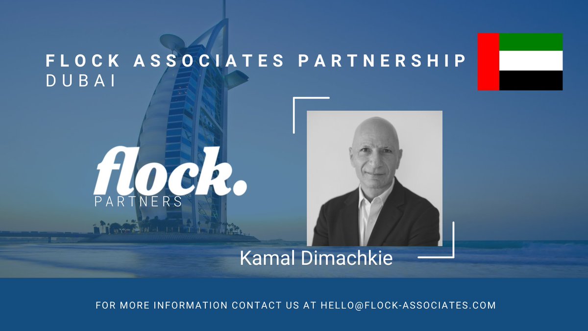 FlockAssociates's tweet photo. More exciting news from Flock as we form another partnership with @KDimachkie in Dubai. As a senior communication executive with over 36 years of experience in Marketing &amp; Communications, we are excited to work with Kamal to help us grow our business in the UAE. https://t.co/GAxFJ9iizi