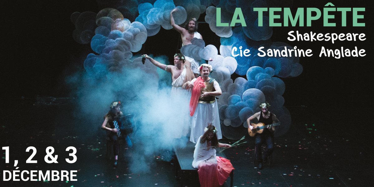 [UN GRAND SHAKESPEARE, UN GRAND CLASSIQUE : LA TEMPÊTE] ⚡️
Une pièce emblématique - une magnifique troupe d'acteurs-musiciens - une musique puissante jouée en direct.
📅 1, 2 &amp; 3/12 à 20H au <a href="/TheatreBourg/">Scène nationale de Bourg-en-Bresse</a> 
🎟️ bit.ly/3cJlZap