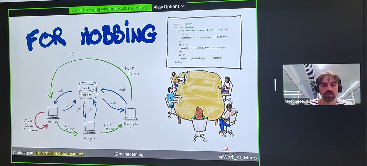 Mirna_Mahfoud's tweet photo. Learn how to use TCR (Test &amp;&amp; Commit || Revert) workout machine to enhance your Kata sessions.
A very interesting talk by @pbourgau and @mengdaming at the @xpdaysbenelux.
@Work_at_Murex https://t.co/z3ArXfGbnl