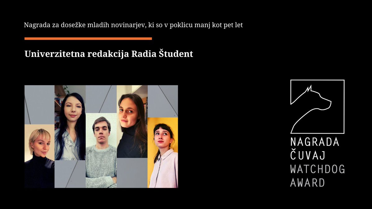 radiostudent's tweet photo. 🙌 Nagrada Čuvaj/Watchdog že tretjič, kar drugo leto zapored, pod našo streho! Tokrat jo v kategoriji 'Nagrada za dosežke mladih novinarjev, ki so v poklicu manj kot pet let' za preiskovanje študentskega organiziranja prejme Univerzitetna redakcija (@univerza_rs).🥂 Čestitamo! https://t.co/5GgTzoeTKY
