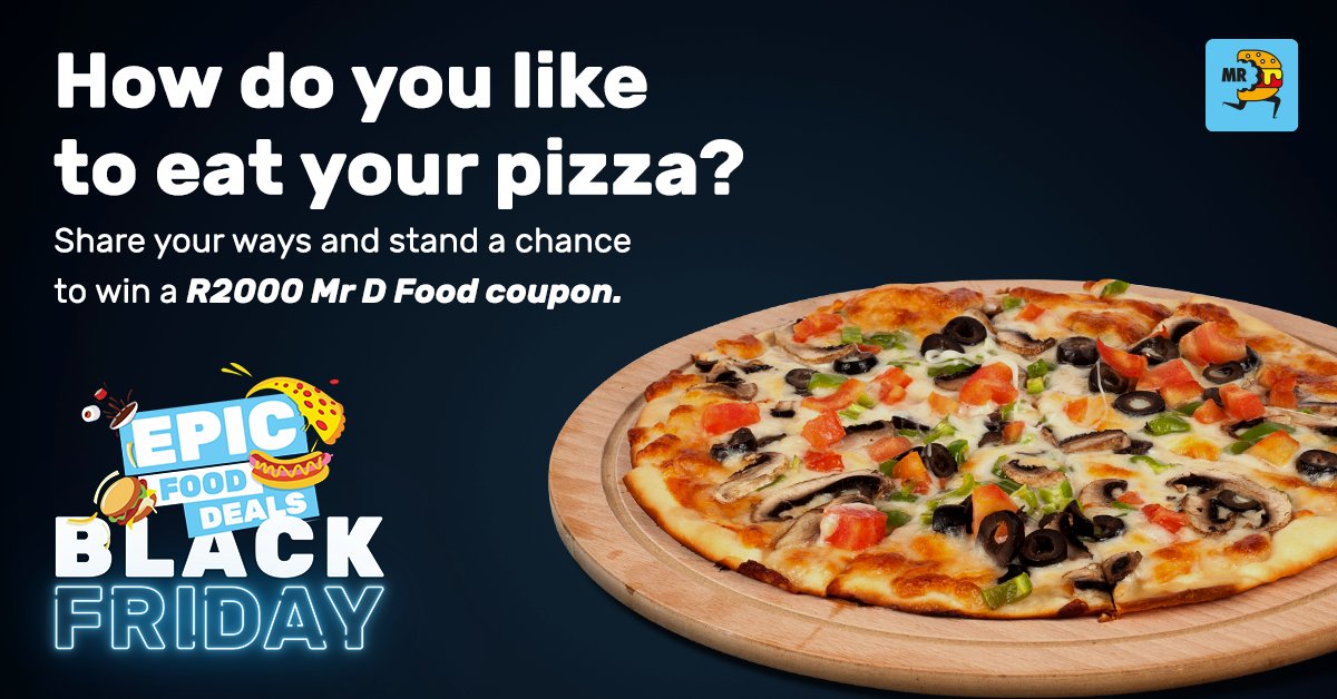 How do you like to eat your pizza? 🤔🍕 With hot sauce, knife and fork, remove the crust, add Avo etc? Share your ways and stand a chance to win a R2000 Mr D Food coupon! 🍕Comment your ways below 😉 🍕Use #UnlockTheFeastMrDFood 🍕RT this tweet
