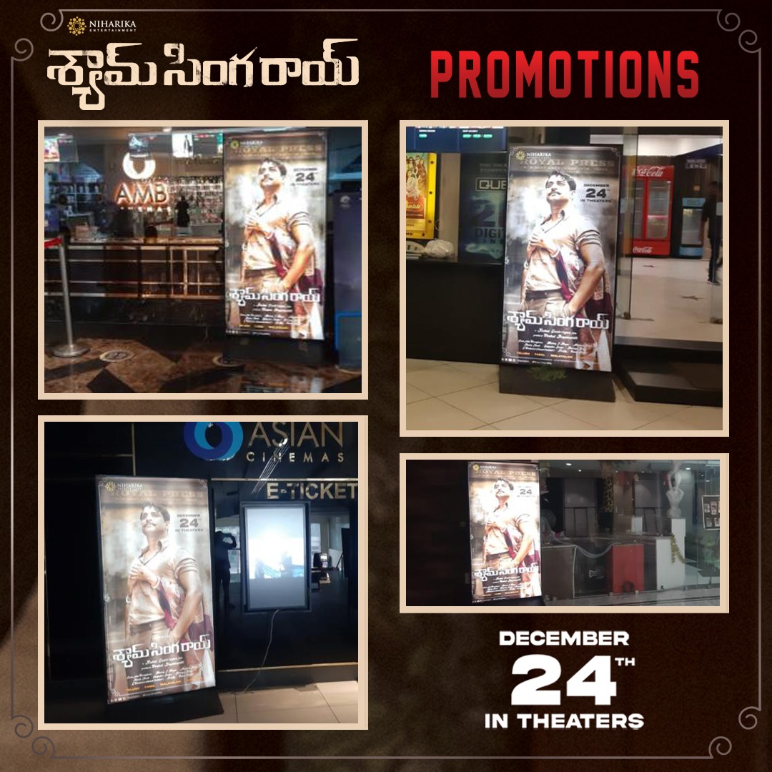 NiharikaEnt's tweet photo. Natural🌟 @NameisNani's #ShyamSinghaRoy🔱 outdoor promotions Kickstarted!💥

All set for Majestic Release in all South Indian languages on Dec 24th🔥
#SSRonDEC24th

@Sai_Pallavi92 @IamKrithiShetty @MadonnaSebast14 @MickeyJMeyer @SVR4446 @Rahul_Sankrityn @vboyanapalli @NiharikaEnt https://t.co/R7BTnYgQFM