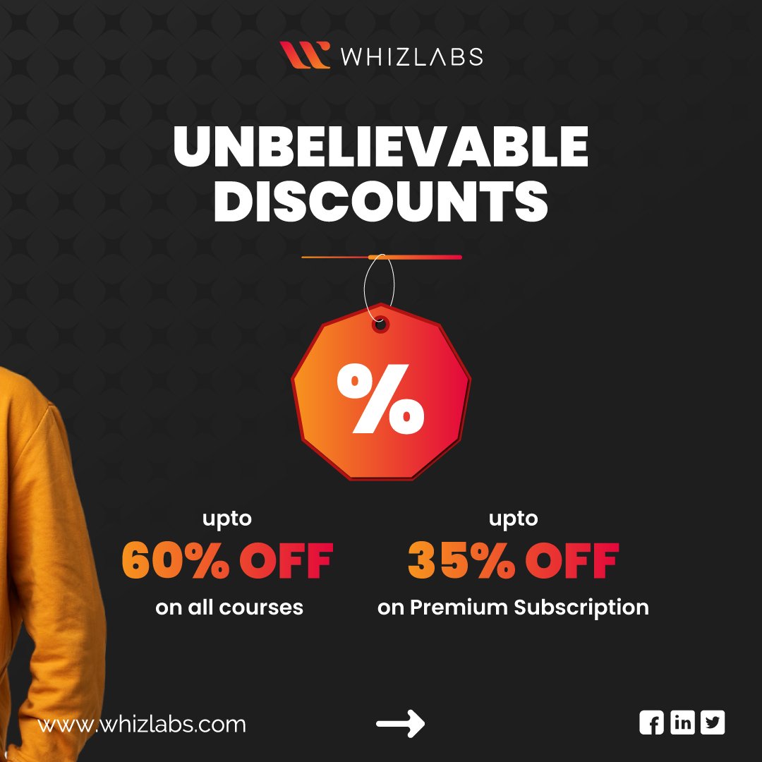 Whizlabs's tweet photo. Curious about Whizlabs #BlackFriday 2021? Here's everything you need to know. Participate now and stand a chance to win Whizlabs #SWAGKit 🎁 worth $100: https://t.co/PPLTocPNHl
#Whizlabs #BlackFridaySale #CloudComputing #whizquiz #cloudcontest #cloudtraining #aws #azure #gcp https://t.co/Kuhu7Z1I4t