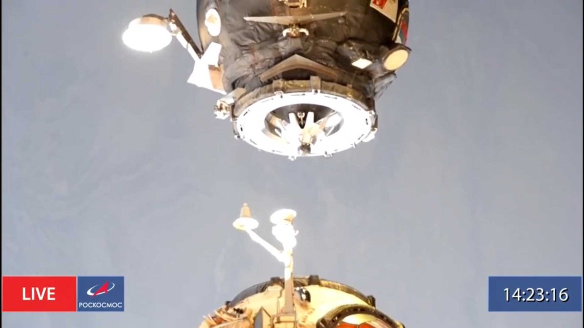 roscosmos's tweet photo. Undocking confirmed!

The #ProgressMS17 cargo vehicle with an unusual cargo has undocked from the #Nauka module of the International @Space_Station Russian segment. https://t.co/OoXKFlRrzC