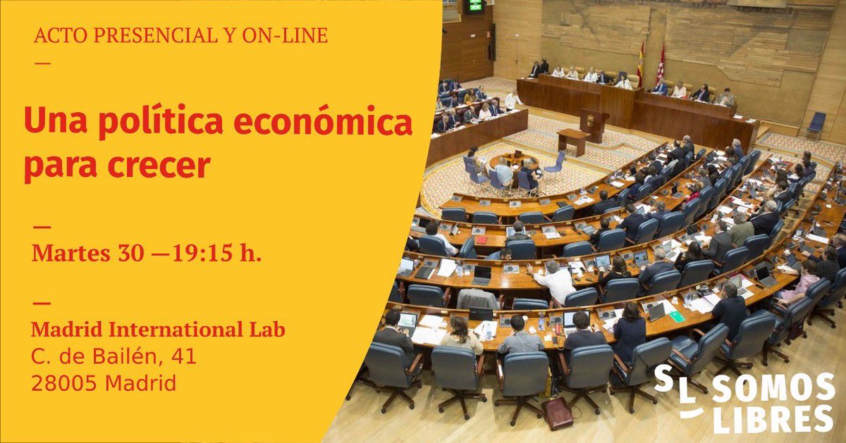 somoslibres_esp's tweet photo. 🚨 ¡Nuevo acto! 🚨

«Una política económica para crecer», con @jmlopezzafra y @TamaraPardo14 

📍 @MadridLAB 
📆 Martes, 30 de noviembre 
🕖 19:15 

📝 ¡Inscríbete! 
➡️ https://t.co/U2mwNMjVuU https://t.co/CRBRubFUgo