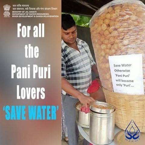 DoWRRDGR_MoJS's tweet photo. For all the #PaniPuri Lovers! #SAVEWATER
#WaterForHelp #SaveGanga #JanShakti4JalShakti #SaveWater https://t.co/a7j2GJ1smm