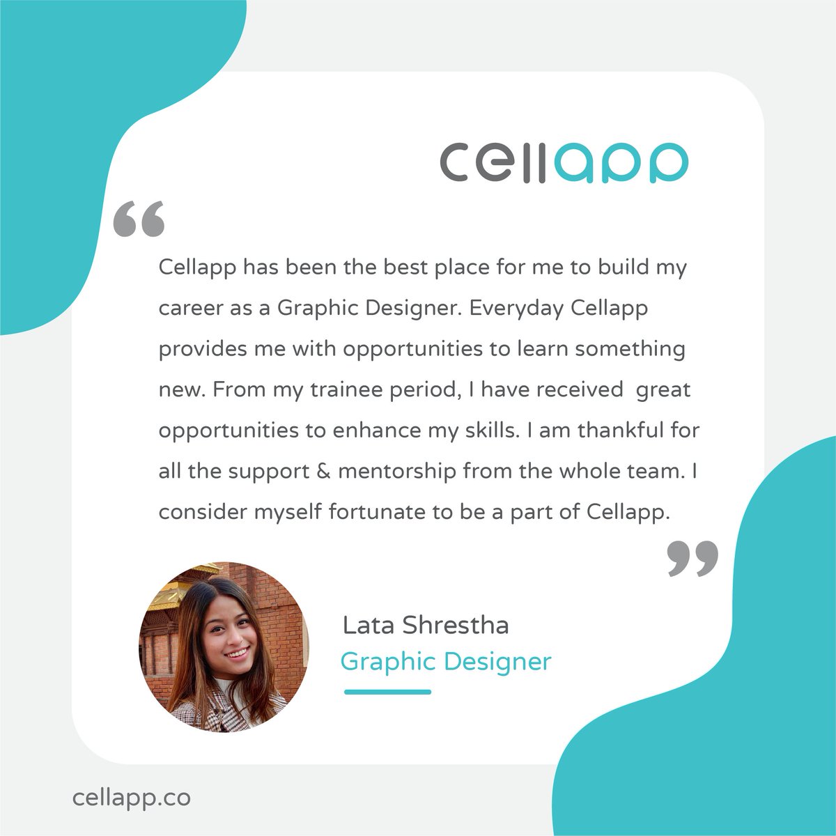 apps2impact's tweet photo. When ideas meet creativity awesome #impacts are made.

Here's what our Graphic Designer 𝐌𝐬. 𝐋𝐚𝐭𝐚 𝐒𝐡𝐫𝐞𝐬𝐭𝐡𝐚 has to say about her experience at Cellapp.

#cellapp #app2impact #incubation #Data #value  #creativedesigner #creativity #experienceatcellapp https://t.co/cPXlQNpFIp