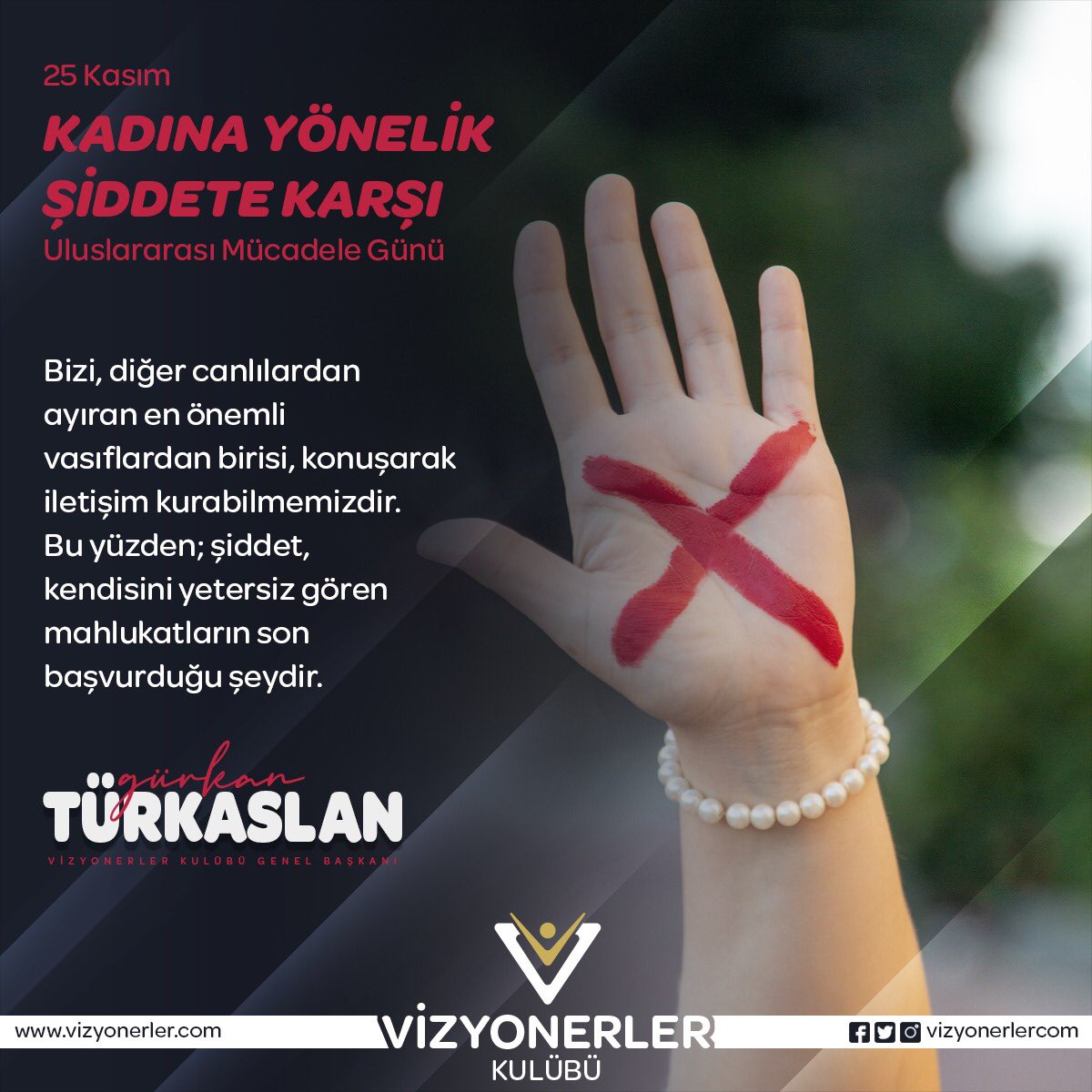 vizyonerlercom's tweet photo. Bizi, diğer canlılardan ayıran en önemli vasıflardan birisi, konuşarak iletişim kurabilmemizdir. Bu yüzden; şiddet, kendisini yetersiz gören mahlukatların son başvurduğu şeydir. (25 KASIM KADINA YÖNELİK ŞİDDETE KARŞI ULUSLARARASI MÜCADELE GÜNÜ) https://t.co/QdJ2TeIUkb
