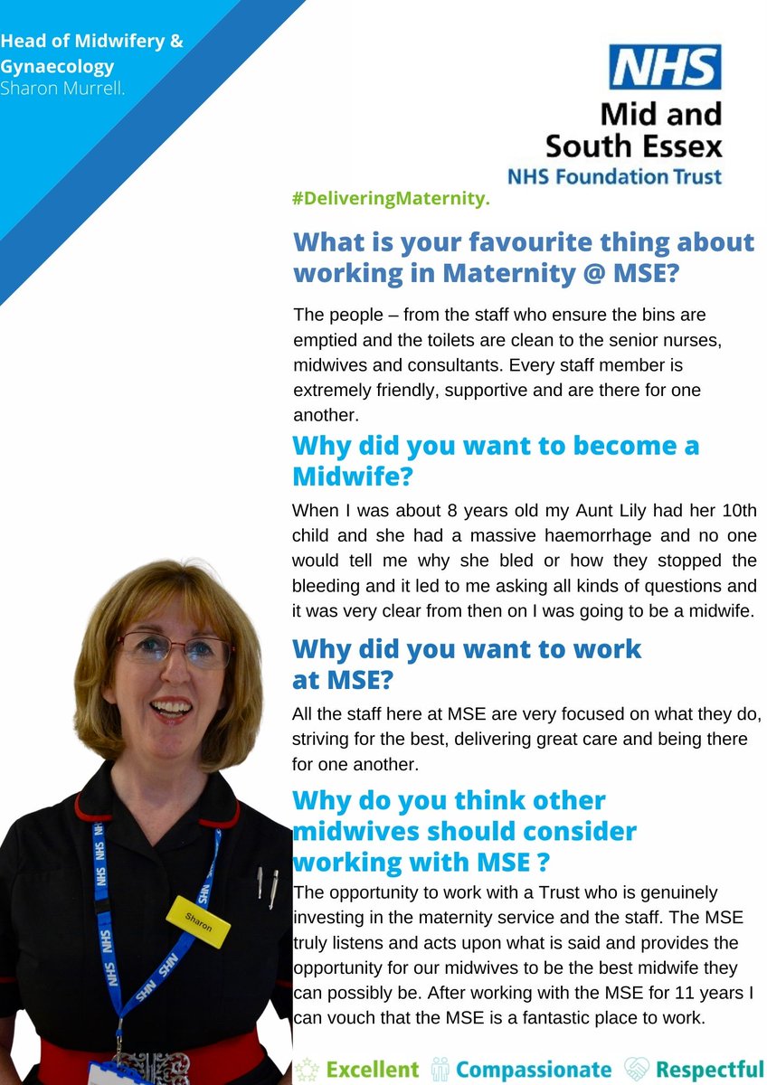 amberhartynhs's tweet image. Our heads of #midwifery &amp;amp; Gynaecology play an integral part in the service we provide here at @MSEHospitals. Here's a little Q&amp;amp;A session we had with Sharon to understand why people should choose #MSE &amp;amp; why they should consider a career within Midwifery.

#DeliveringMaternity #NHS