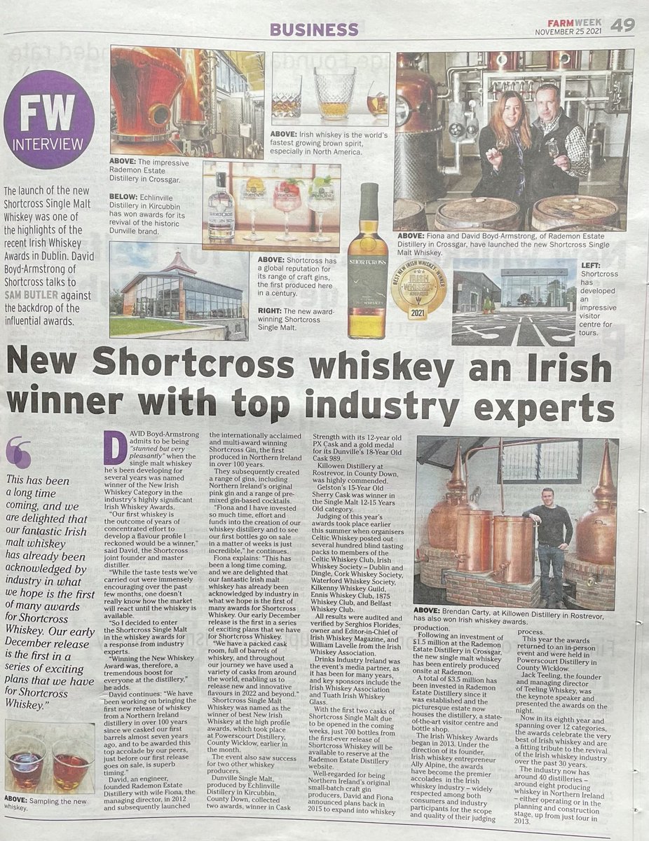 DukeSchomberg's tweet photo. @farm_week I look at the new Shortcross Single Malt Whiskey ⁦@TeamShortcross⁩ ⁦@lordofgin⁩ ⁦@LadyofGin⁩ - Best New Whiskey in ⁦@IrishWhiskeyCom⁩ ⁦⁦@IrishWhiskeyMag⁩ ⁦@IrishWhiskeyCom⁩ ⁦@Bordbia⁩ ⁦@Food_NI⁩ #tastethegreatness https://t.co/u0ojqQIlD7