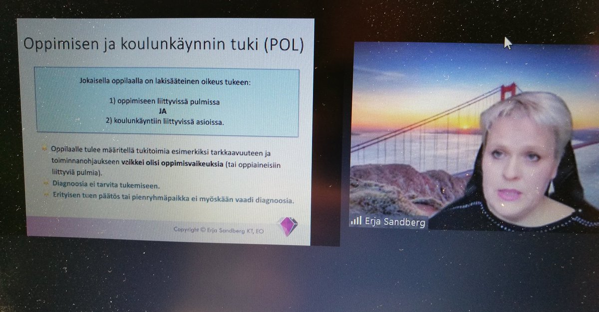 SinkkonenCarita's tweet photo. Seuraavaksi Aisti-koulutuksessa PhD.Kasvatustieteen tohtori, erityispedagogi @SandbergErja teemalla "Oppimisympäristöt osana oppimista ja koulunkäyntiä"@Aivoliitto @Autismiliitto #ADHDliitto https://t.co/MuZVVHGEiY