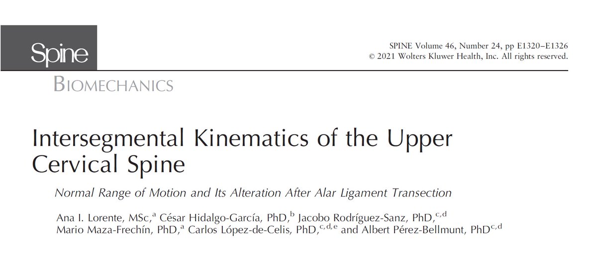 "Lorente et al., 2021" is now out in the literature!! <a href="/SpinePhilaPA76/">Spine</a> 
That feeling of having the first paper as first author...😊 #phdlife <a href="/I3Aunizar/">I3A - UNIZAR</a> 
#cervicalspine #biomechanics  
journals.lww.com/spinejournal/A…