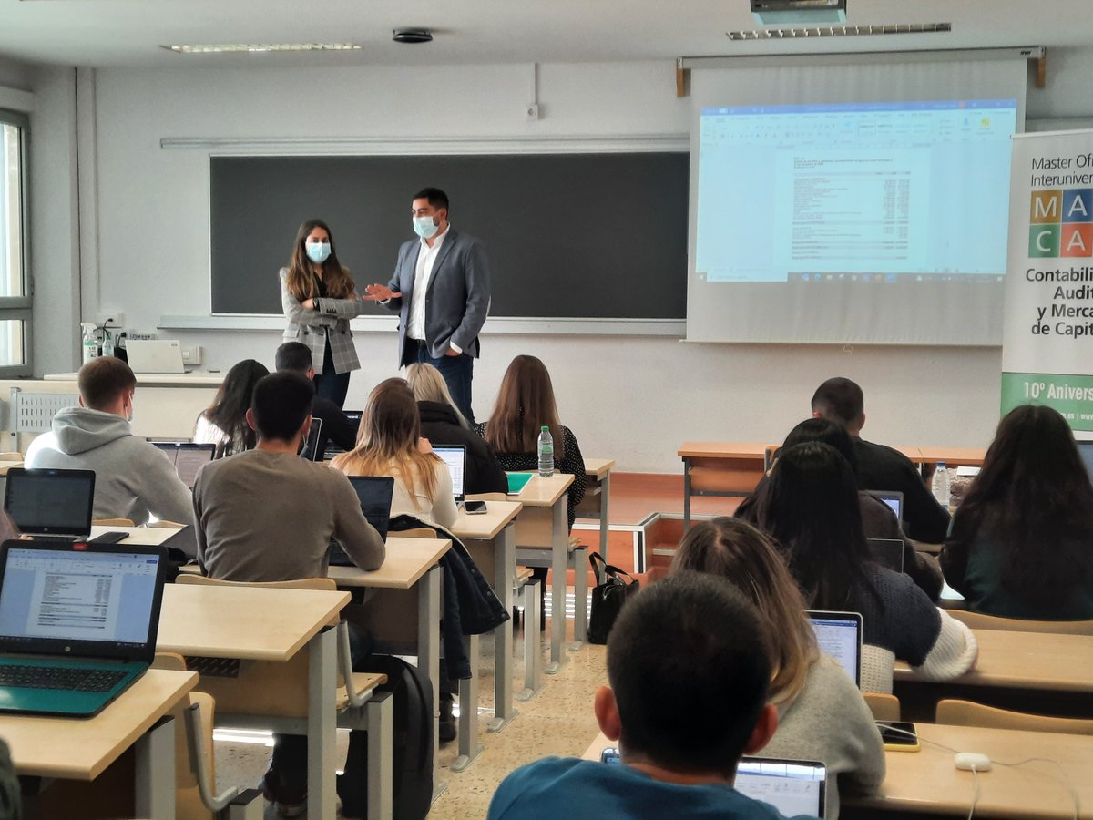 macam_uam's tweet photo. La semana pasada vinieron a MACAM @Alexis Cortés y @Sofía Peiró, de @EY_Spain, a impartir a nuestros alumnos un Seminario sobre la Contabilización del Impuesto de Sociedades en el marco de la asignatura Contabilidad Financiera. Muchísimas gracias a los dos 😊!!! https://t.co/zbRsWwswT8