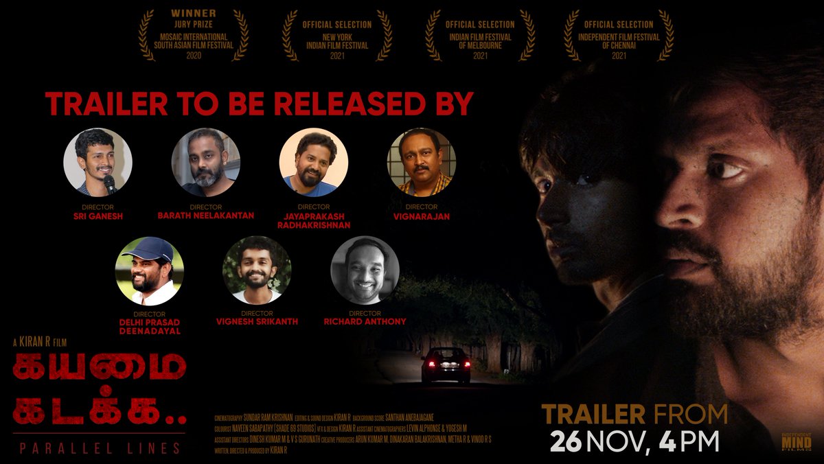 thekiranr's tweet photo. My fellow filmmakers/friends... Thank you for showing your support and accepting our request in releasing the trailer of #KayamaiKadakka tomorrow. 🙏

Pre-Book the movie now at https://t.co/jFR4kxelQn

@MovieSaints #parallellines #tamilcinema #indiefilm #indiancinema https://t.co/oQuyMDLpMu