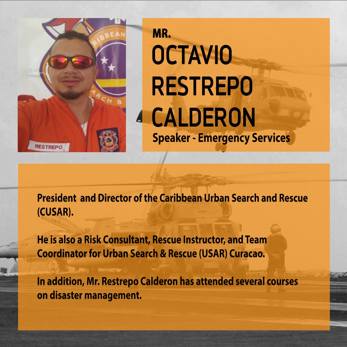 AvoidableN's tweet photo. Next up, Mr. Octavio Restrepo Calderon of the Caribbean Urban Search and Rescue #CUSAR 

🧵 https://t.co/durn05OksY