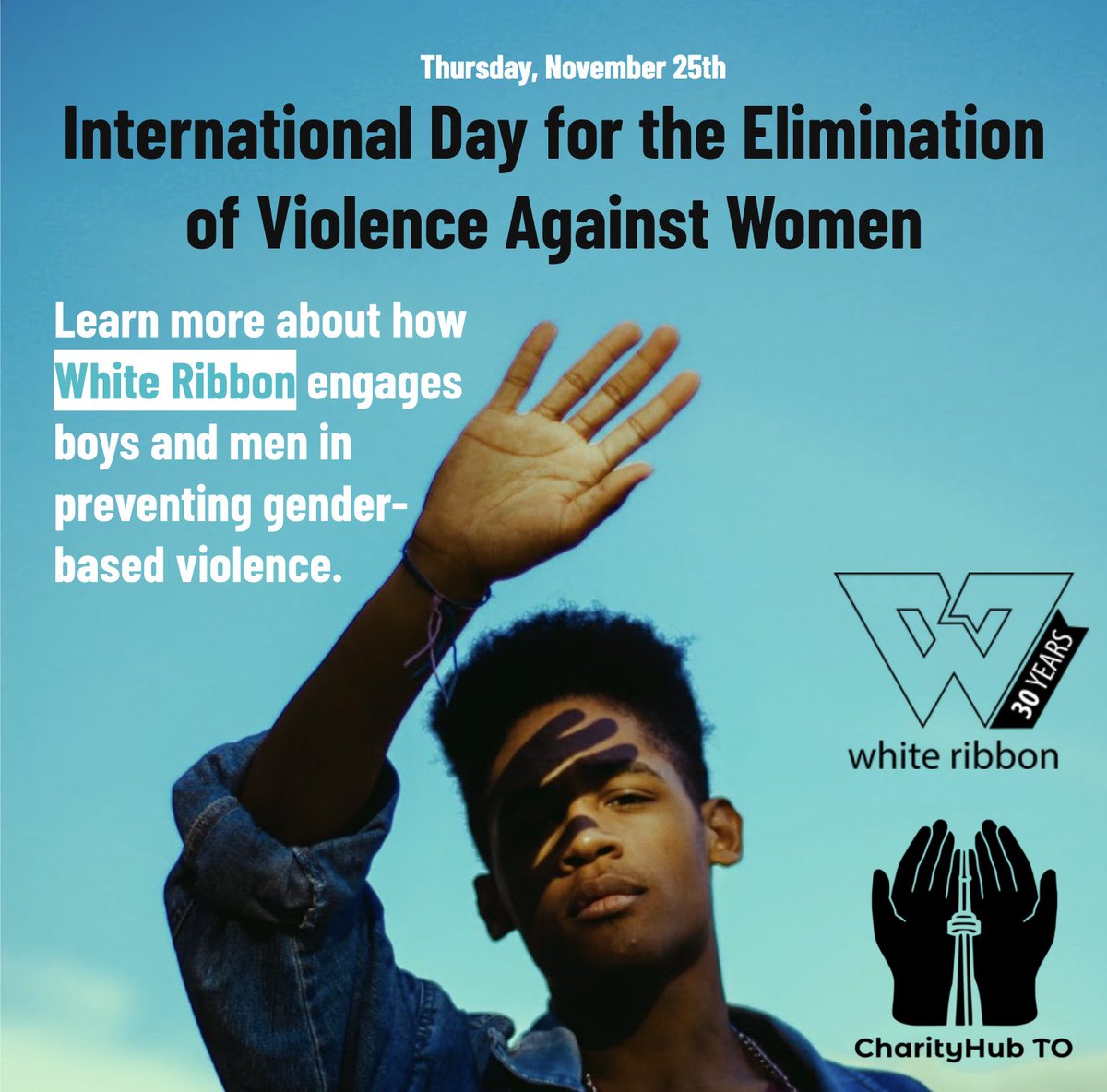 We would like to introduce you to <a href="/whiteribbon/">White Ribbon Canada</a>! This GTA-based charitable organization is the world’s largest movement of boys and men working to promote equity, transform social norms, and end gender-based violence. 
Learn more about their initiatives at whiteribbon.ca