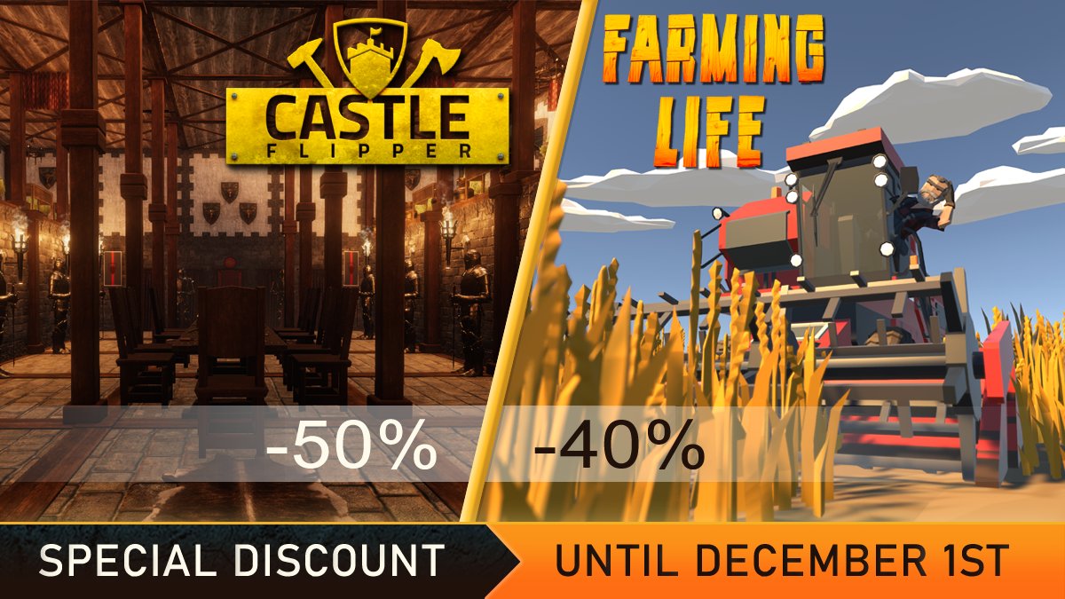 PyramidLab's tweet photo. It's #SteamAutumnSale! Any aspiring Mechanics, Craftsmen or Farmers here? ๐
โก๏ธ #RoverMechanicSimulator: https://t.co/pfMLDPHRVd
โก๏ธ #PerseveranceRover DLC: https://t.co/eGfQO6wo4G
โก๏ธ #CastleFlipper: https://t.co/3r9mxrvO7W
โก๏ธ #FarmingLifeGame: https://t.co/kIojRHVGzc
#indiegame https://t.co/i6179wzpUU