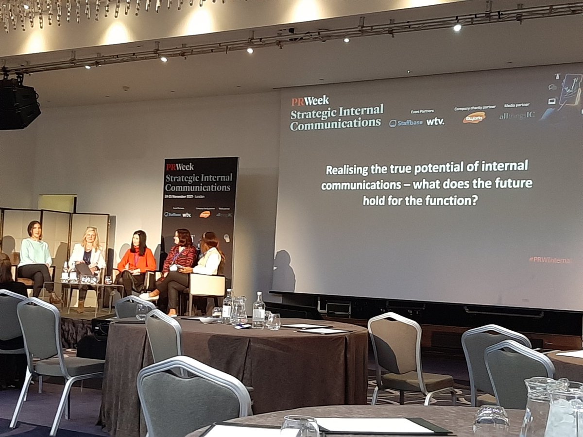 beckymurch's tweet photo. Brilliant afternoon of presentations &amp; panels! Ending the day reflecting on the future of IC!

Great to hear about the investment being made in IC functions &amp; recognition that #internal comms is more than a support function. @PRWeekHub #PRWInternal https://t.co/L5Z6eCfrK3