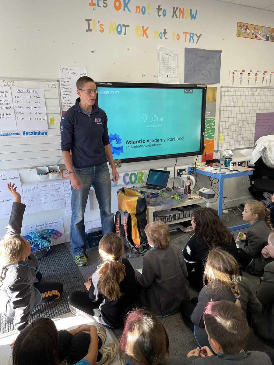 AtlanticPrimary's tweet photo. We’ve loved having Ali Young in today talking about her Olympic sailing journey ⛵️ https://t.co/lPMgprP6PA