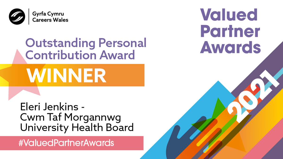 CareersWales's tweet photo. Finally, last but by no means least we have our Outstanding Personal Contribution award which goes to…

Eleri Jenkins of @CwmTafMorgannwg 🏆🥳🙌

Congratulations Eleri! So very well deserved 👏 #ValuedPartnerAwards https://t.co/5Z5Re7tAYv