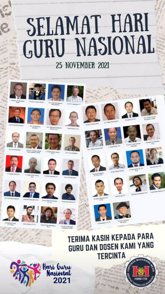 Selamat Hari Guru Nasional!!! Terimakasih kepada guru dan dosen kami yang tercinta! Udah pada kangen ketemu dosen di kampus ga prenn??