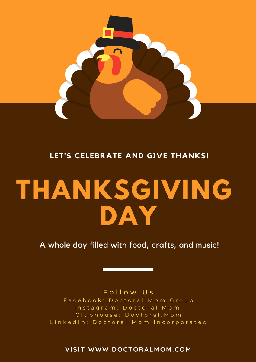 DoctoralMom's tweet photo. Let's celebrate and give thanks!
Happy Thanksgiving Day

A whole day filled with food, crafts, and music

#Thanksgiving #doctoralmom #higherstudy #mom https://t.co/Wsg4iUe0I9