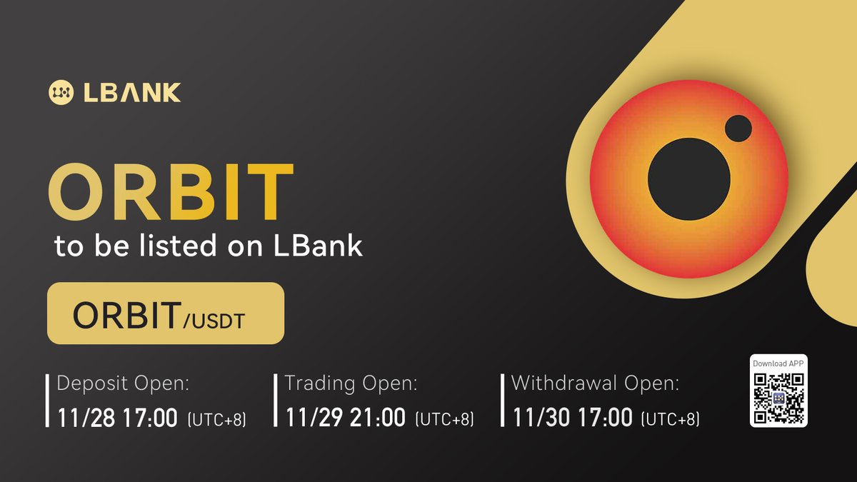 LBank_Exchange's tweet photo. 🔥New #listing
💫$ORBIT will be listed on LBank at 21:00 on Nov.29 (UTC+8)! @1stOnTheMoon
First On The Moon is the very first project to develop a Cosmic #Metaverse.
❤️DETAILS:https://t.co/ZM0LW3Bxqz
#crypto https://t.co/gzYw1XqXWE