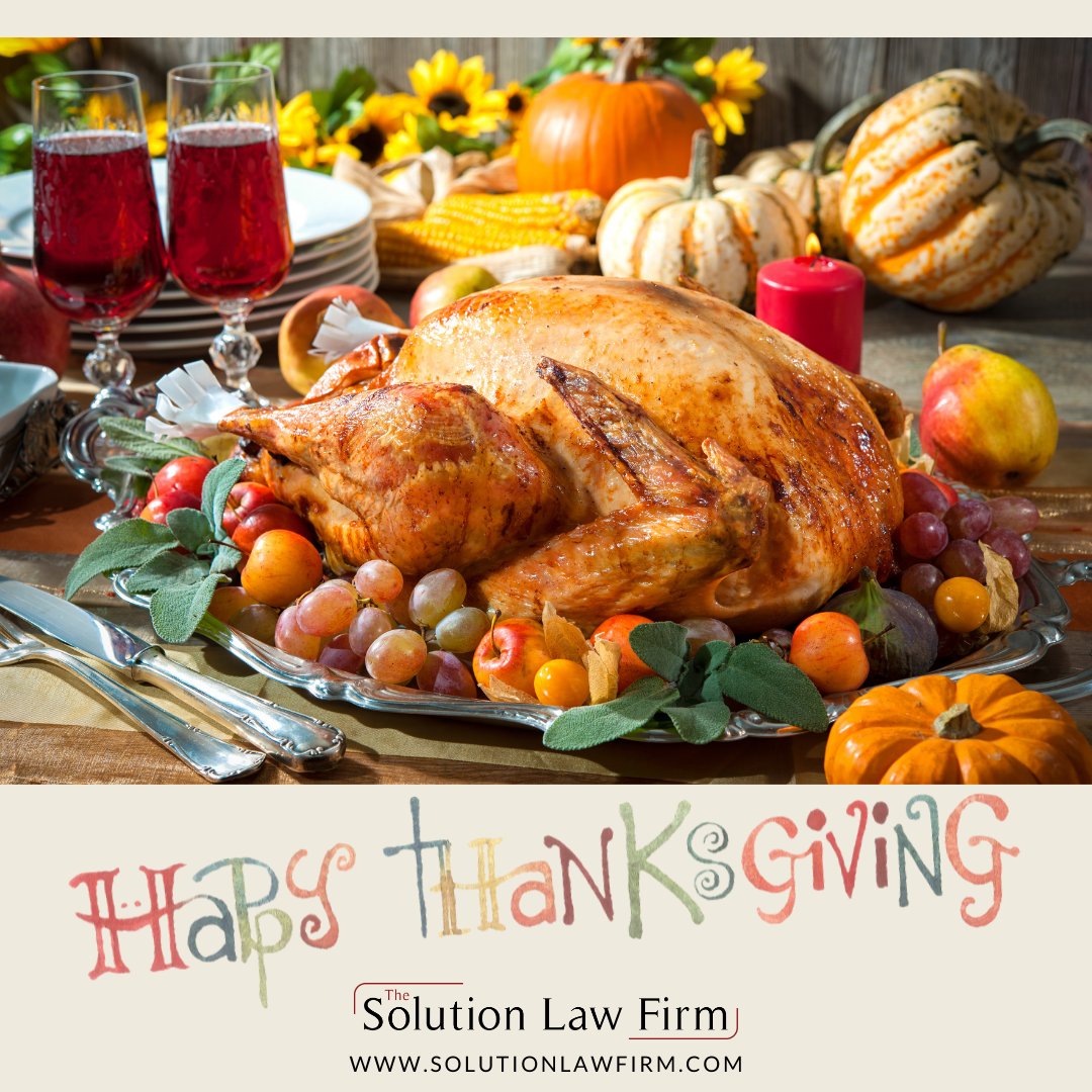 solutionlawfirm's tweet photo. Wishing all of our clients, friends and colleagues a very Happy Thanksgiving!!
#thanksgiving #thankful #grateful #gratitude #solutionlawfirm https://t.co/TsKyysmTTz