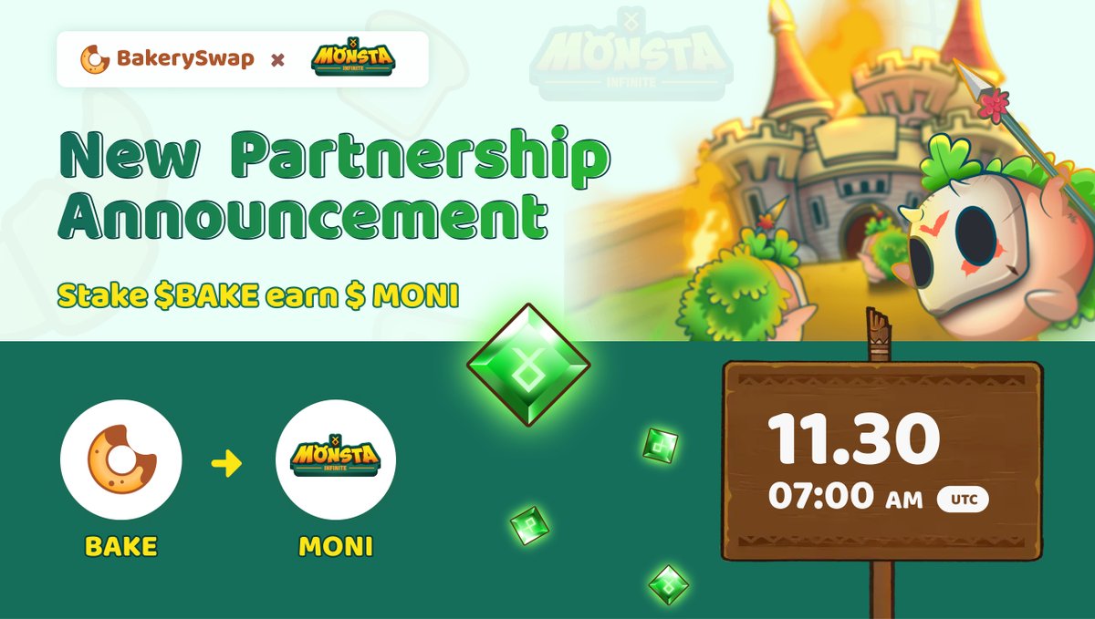 🔥 New partnership announcement with @Monsta_Infinite 🍩 $BAKE holders will have the chance to earn $MONI ... 👉 ... making easy for you to try this cool #play2earn turn-based card #NFT game at monstainfinite.com