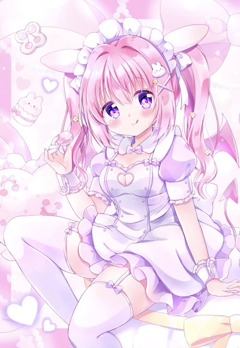#いい双子の日
うさうさ双子ちゃん💗🐰🐰💜 
