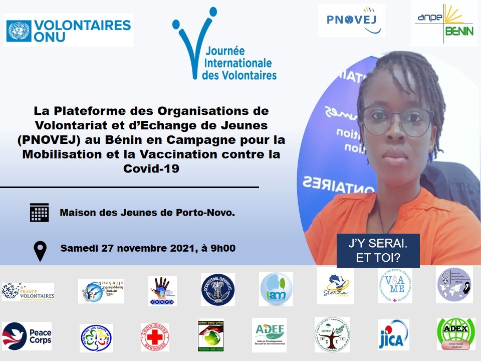 Ça y est !
Dans le cadre de la Journée internationale des Volontaires #IVD2021, nous vous invitons à la maison des jeunes de #Porto-novo ce samedi, pour prendre votre dose de vaccin anti-covid19, le geste qui sauve... #VolunteerNow <a href="/UNV_ROWCA/">UNV West & Central Africa</a> <a href="/UNVolunteers/">UN Volunteers</a> <a href="/UNBenin/">UN Benin</a> <a href="/PNUDBenin/">PNUD Bénin</a>